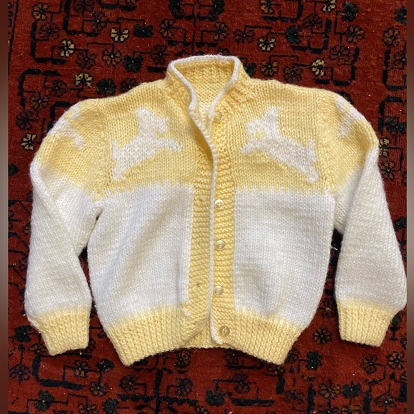 Vintage hand knit dog toddler sweater - Picture 1 of 3